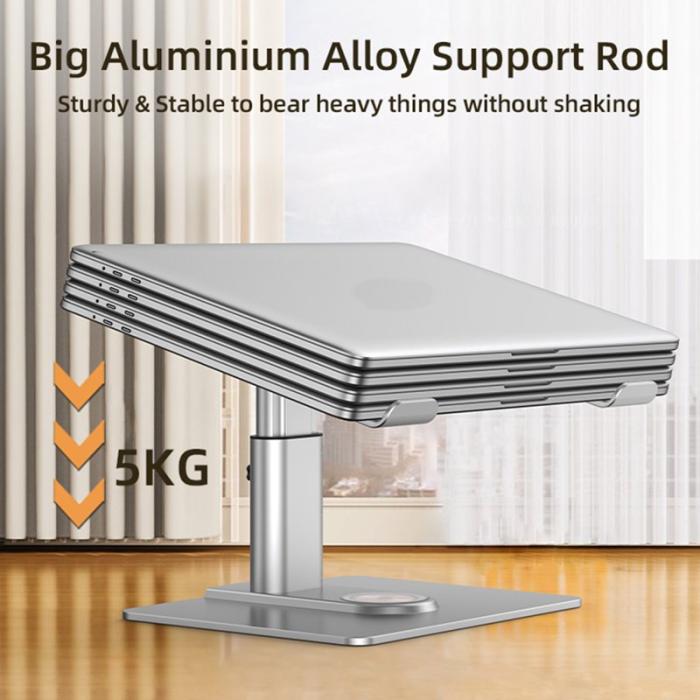 OEM - E7BW Trådlös laddare 15W Aluminium Desktop Ställning - Silver