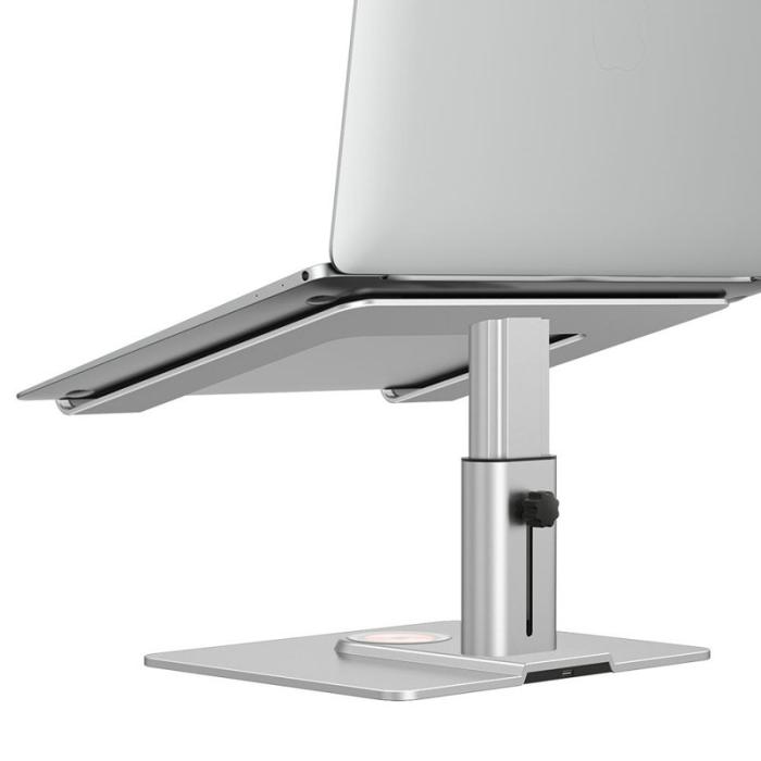 OEM - E7BW Trådlös laddare 15W Aluminium Desktop Ställning - Silver