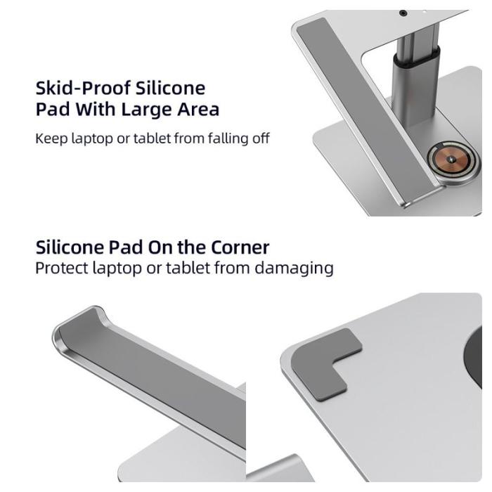 OEM - E7BW Trådlös laddare 15W Aluminium Desktop Ställning - Silver