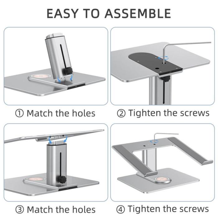 OEM - E7BW Trådlös laddare 15W Aluminium Desktop Ställning - Silver