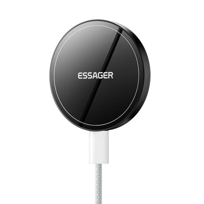 OEM - ESSAGER 2-i-1 Magnetisk Trådlös Laddare 15W Snabbladdning Slim Design