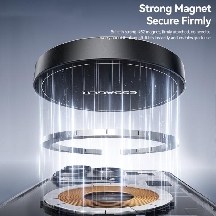 OEM - ESSAGER 2-i-1 Magnetisk Trådlös Laddare 15W Snabbladdning Slim Design