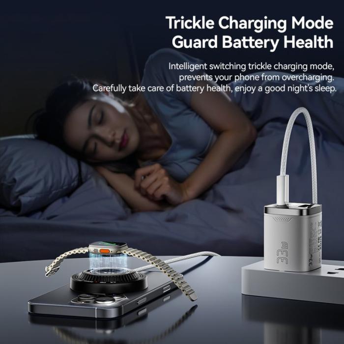 OEM - ESSAGER 2-i-1 Magnetisk Trådlös Laddare 15W Snabbladdning Slim Design