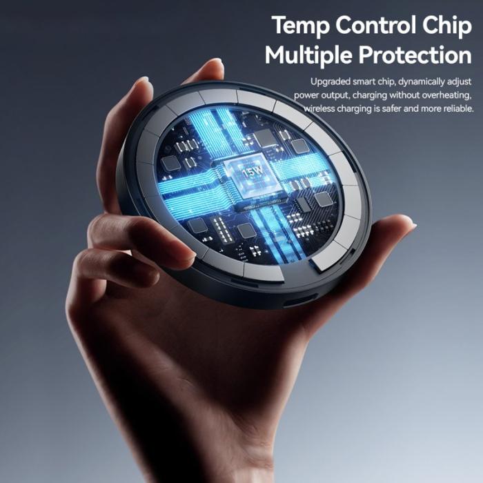 OEM - ESSAGER 2-i-1 Magnetisk Trådlös Laddare 15W Snabbladdning Slim Design