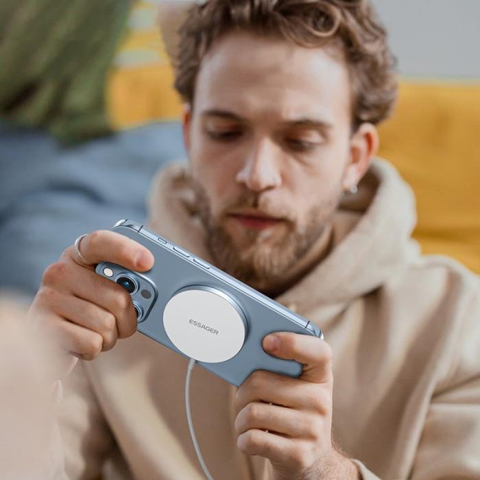 OEM - ESSAGER 3-i-1 15W magnetisk trådlös laddare för iPhone 12/13/14, AirPods