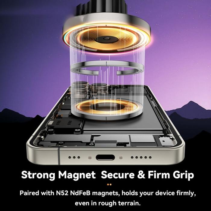 OEM - ESSAGER Bilventilationsmagnetisk trådlös laddare med RGB-belysning 15W