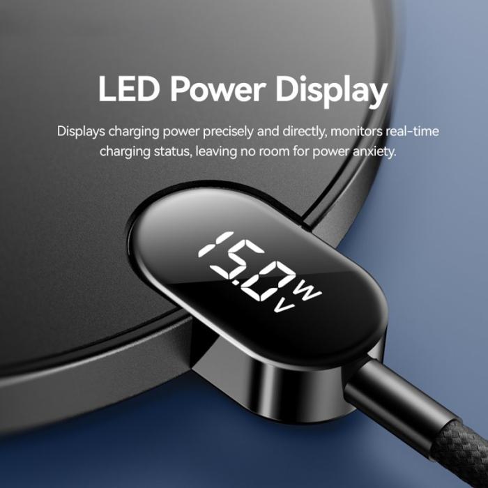 OEM - ESSAGER ES-WX15 Trådlös laddare 15W Snabbladdning med digital display - Svart