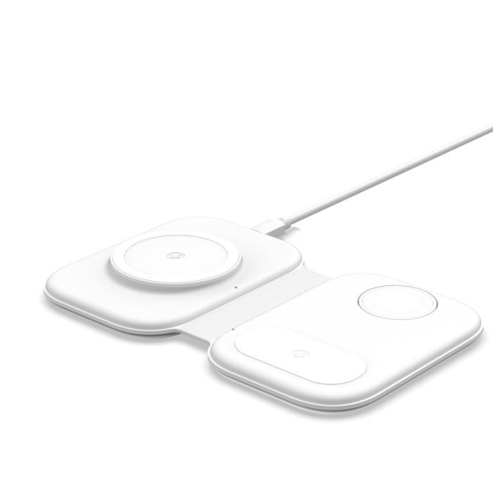 OEM - F20P Trådlös laddare 3-i-1 för iPhone, Apple Watch, AirPods - Vit