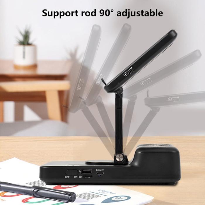 OEM - F21 Trådlös laddare 15W med Bluetooth-högtalare och ventilerad telefonhållare