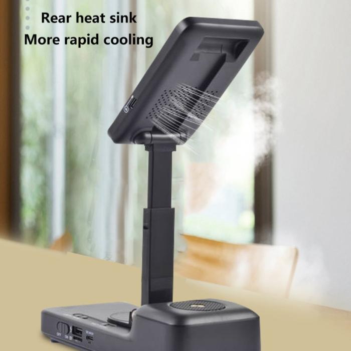 OEM - F21 Trådlös laddare 15W med Bluetooth-högtalare och ventilerad telefonhållare