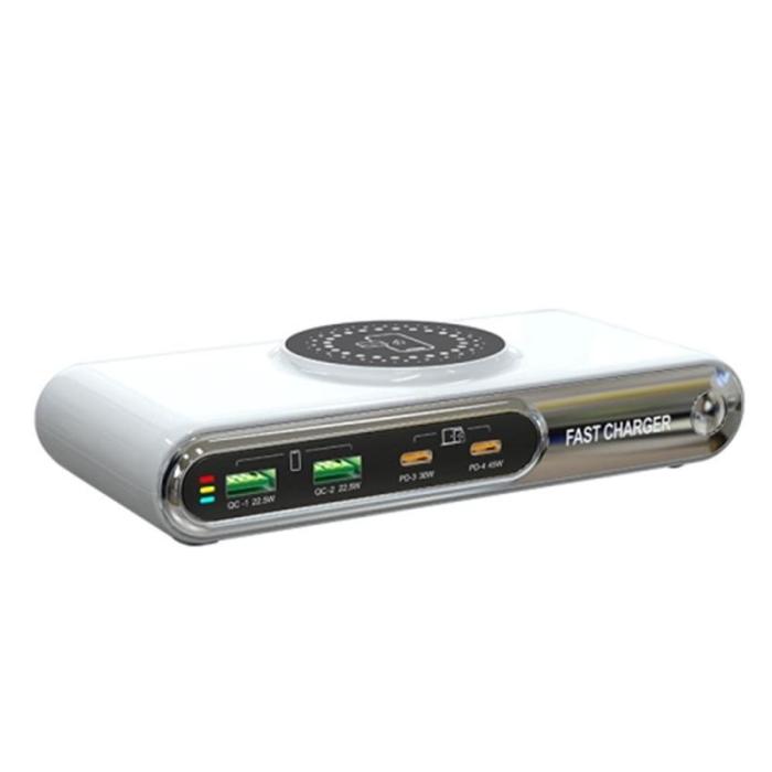 OEM - F9A 6-i-1 Multifunktionell 72W Trådlös Laddare med 2 USB + 2 Type C, EU