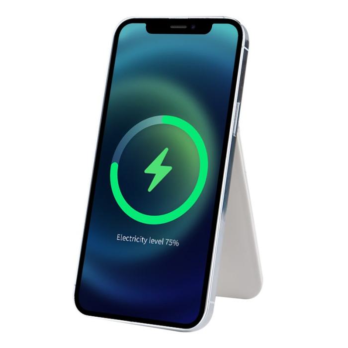 OEM - FLD-F5 3-i-1 Magnetisk Trådlös Laddare Fällbar Kortväska - Beige