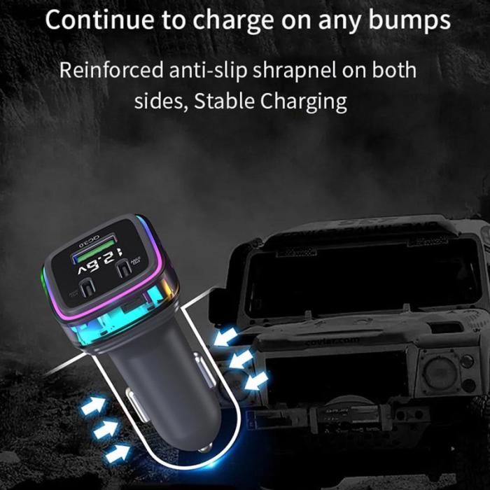 OEM - GC05 Kabel Cigarette Lighter Splitter Billaddare med flera Type-C USB-utgångar