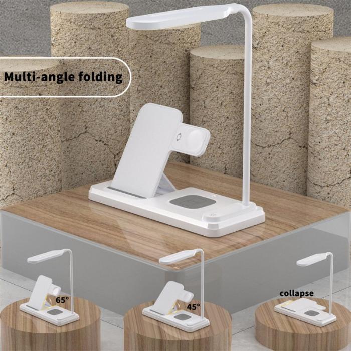 OEM - HT-503 Fällbar 15W Trådlös Laddare för Telefon / Klocka / Hörlurar - Vit