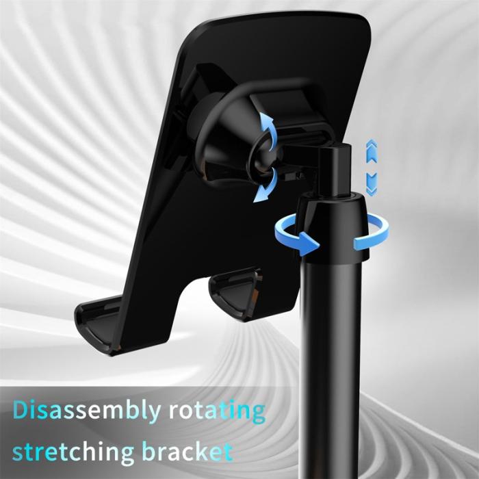 OEM - HT-531 Trådlös laddare 15W med nattlampa och telefonstativ - Svart