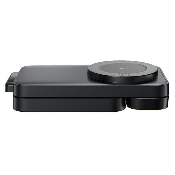 OEM - HT-545 Fällbar Magnetisk Trådlös Laddare med Nattlampa 15W - Svart