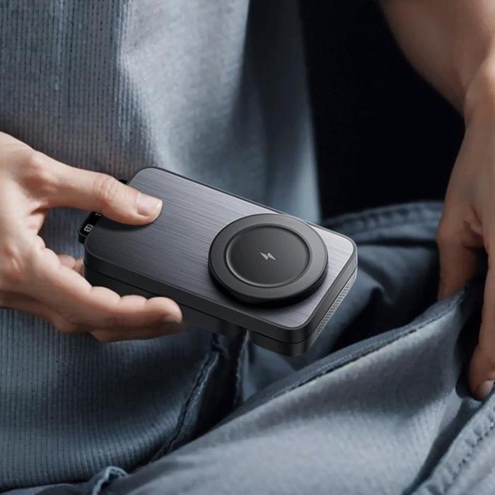 OEM - HT-545 Fällbar Magnetisk Trådlös Laddare med Nattlampa 3-i-1 15W - Vit