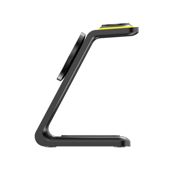 OEM - HT-546 15W Magnetisk Trådlös Laddare med Ställning och Nattlampa - Svart