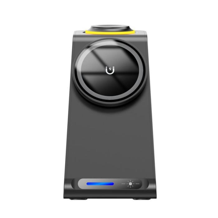 OEM - HT-546 15W Magnetisk Trådlös Laddare med Ställning och Nattlampa - Svart