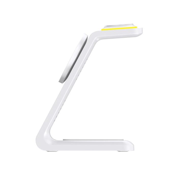 OEM - HT-546 15W Magnetisk Trådlös Laddare med Ställning och Nattljus - Vit