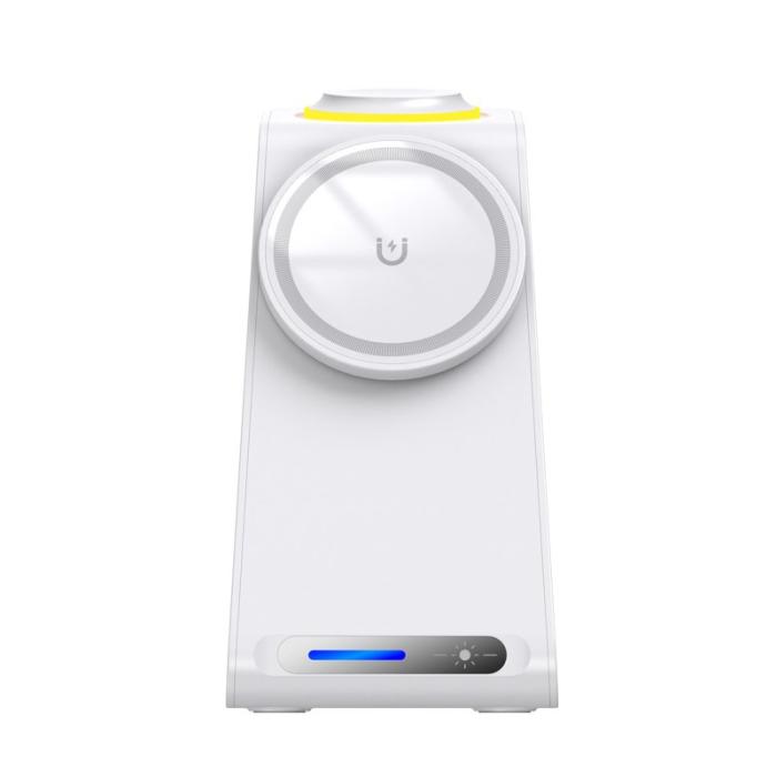 OEM - HT-546 15W Magnetisk Trådlös Laddare med Ställning och Nattljus - Vit