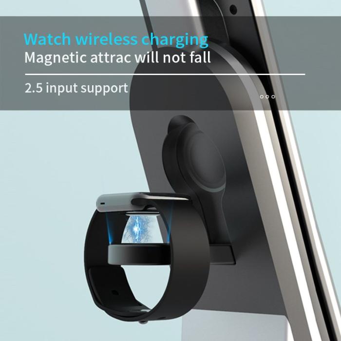 OEM - HYD-H33 7-i-1 Multifunktionell Fällbar Trådlös Laddare med Ljus/Alarm