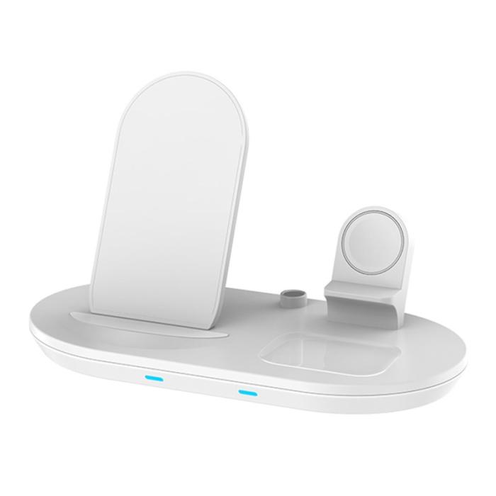 OEM - JJT-885 4 i 1 Trådlös Laddare för iPhone, Apple Watch, AirPods - Vit