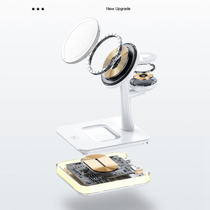 OEM - JJT-991 4-i-1 Magnetisk Trådlös Laddare för iPhone / Apple Watch / AirPods