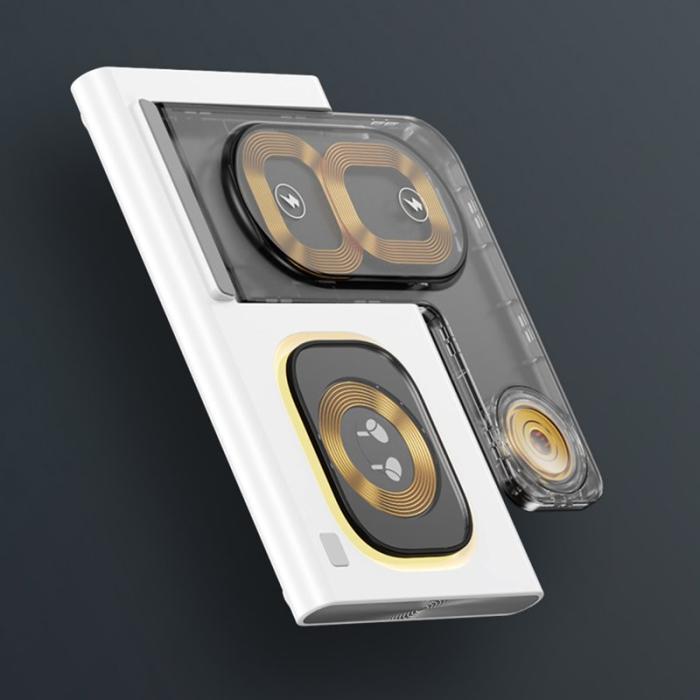 OEM - JJT-A80 3-i-1 Skrivbord Fällbar Trådlös Laddare - Telefon, Klocka, Hörlurar