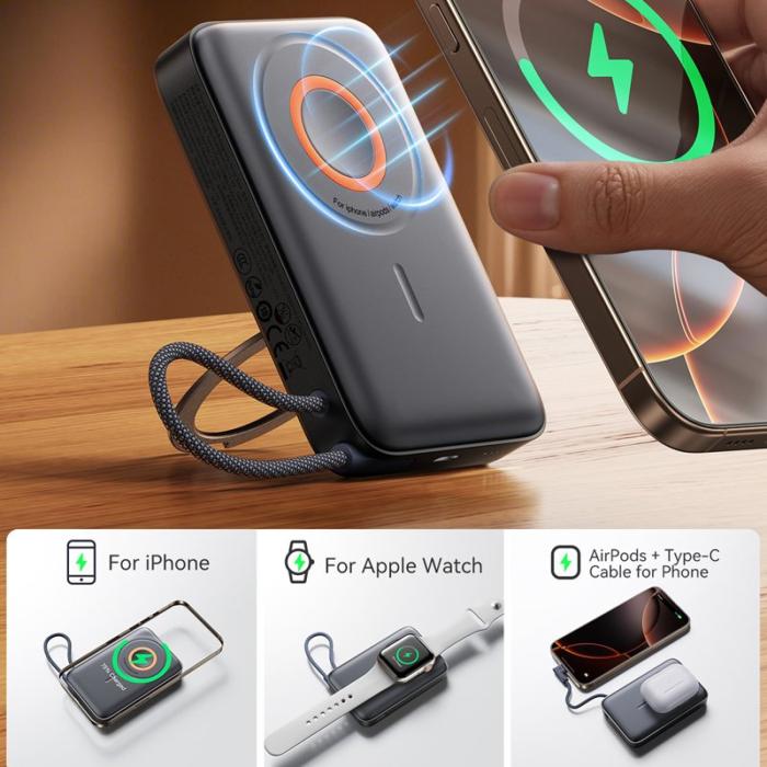 OEM - JOYROOM JR-PBM02 22.5W Snabbladdare 3-i-1 Magnetisk Trådlös 10000mAh