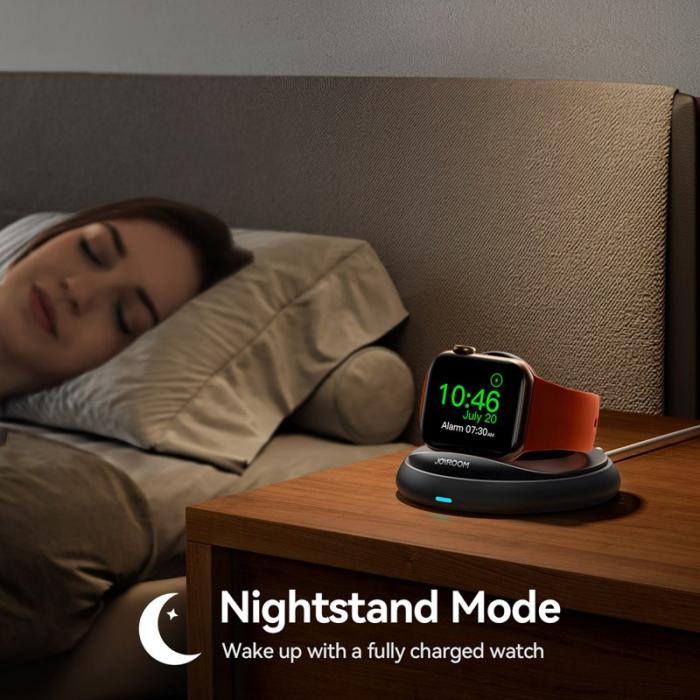 OEM - JOYROOM JR-W12 Fällbar trådlös laddare för Apple Watch, svart