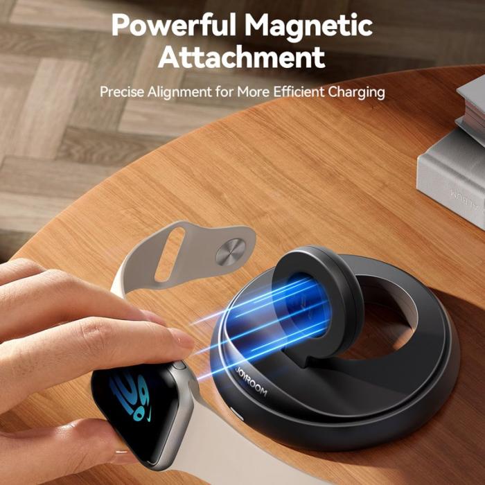 OEM - JOYROOM JR-W12 Fällbar trådlös laddare för Apple Watch, svart