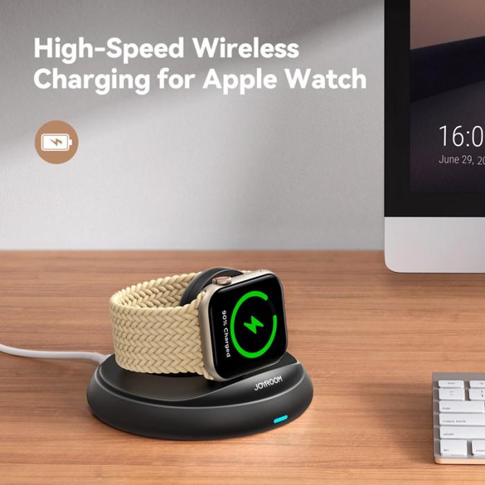 OEM - JOYROOM JR-W12 Fällbar trådlös laddare för Apple Watch, svart