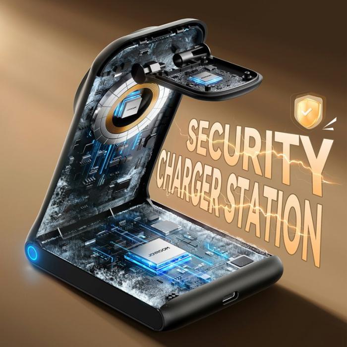 OEM - JOYROOM JR-W15 3-i-1 Magnetisk Trådlös Laddare för iPhone/Apple Watch/Airpods