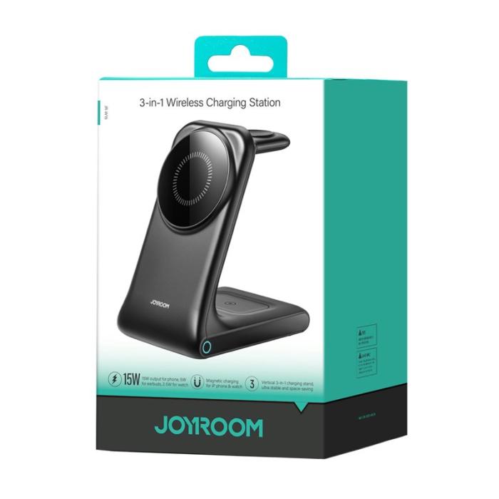 OEM - JOYROOM JR-W15 3-i-1 Magnetisk Trådlös Laddare för iPhone/Apple Watch/Airpods