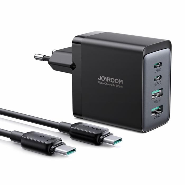OEM - JOYROOM TCG02 GaN Ultra 67W Snabbladdare 4-Port USB+Type-C, svart