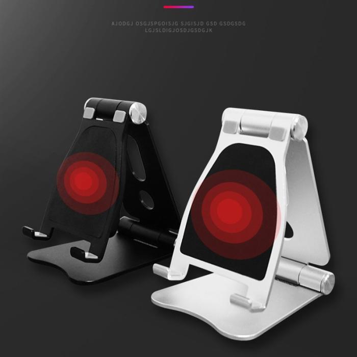 OEM - Justerbar 2-i-1 Aluminiumställ + 5W/7.5W/10W Trådlös Snabbladdare - Svart