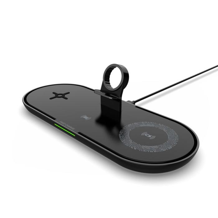 OEM - K1000 4-i-1 Qi Trådlös Snabbladdare Dockningsstation för Apple Watch - Svart