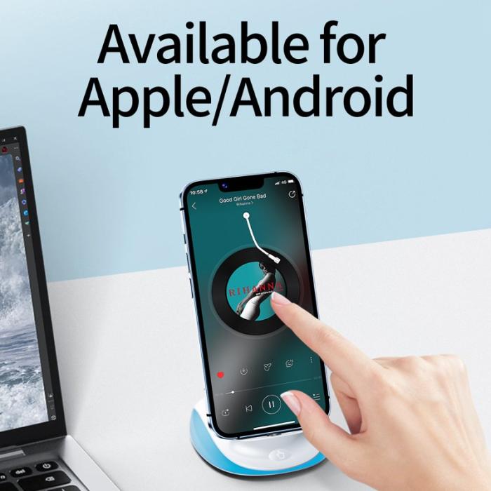 OEM - K18 15W Trådlös Snabbladdare för Mobil med Ställning - Rosa