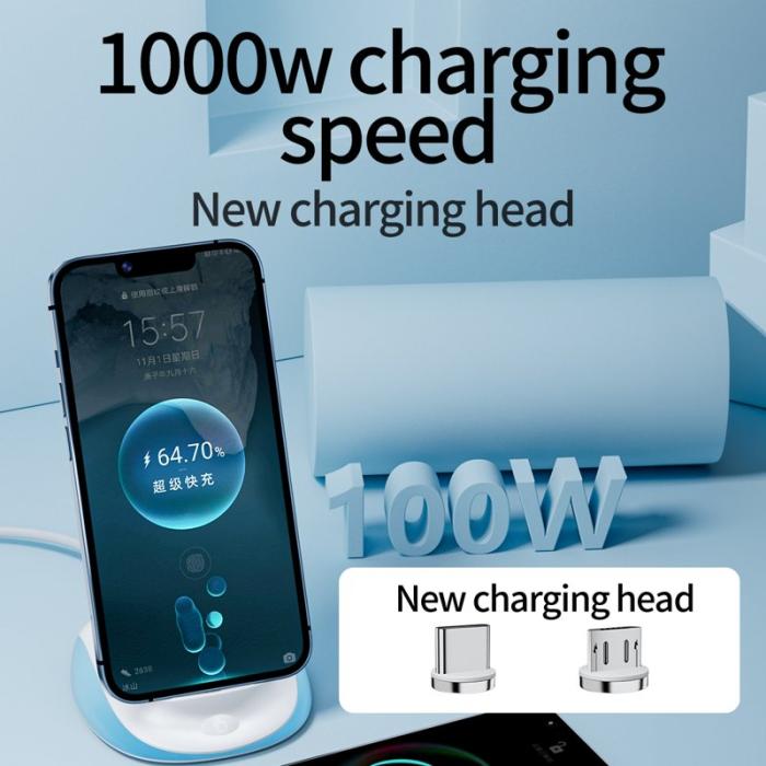 OEM - K18 15W Trådlös Snabbladdare för Mobil med Ställning - Rosa