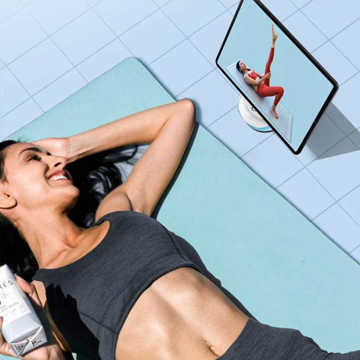 OEM - K18 15W Trådlös Snabbladdare för Mobil med Ställning - Rosa