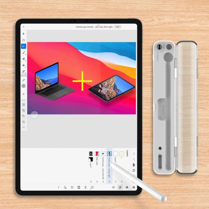 OEM - Laddningslåda för Apple Pencil 1:a/2:a generationen 2 i 1 Trådlös/Trådbunden