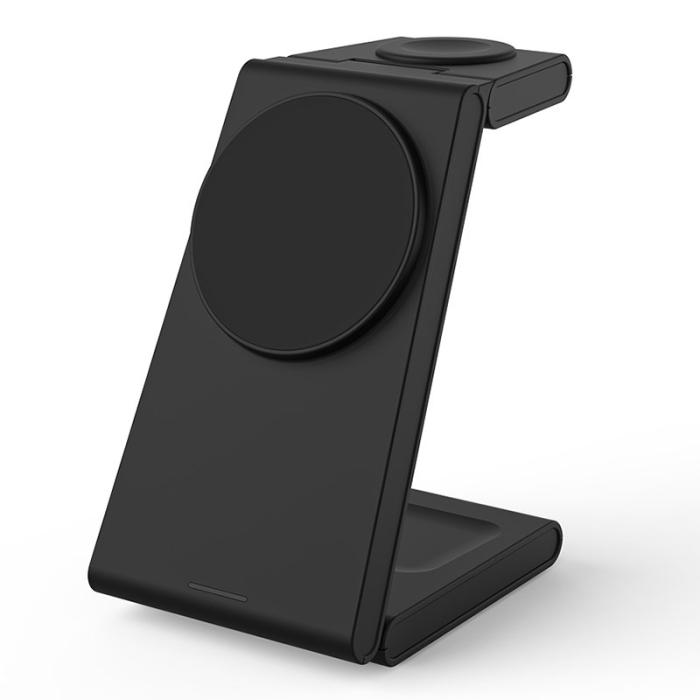 OEM - M10 3-i-1 Magnetisk Trådlös Laddare för iPhone 12/13/14/15 - Svart