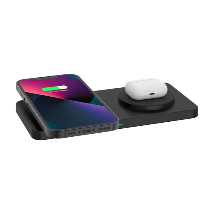 OEM - M15 30W 2 i 1 Magnetisk Trådlös Laddare för Telefon och Hörlurar - Svart