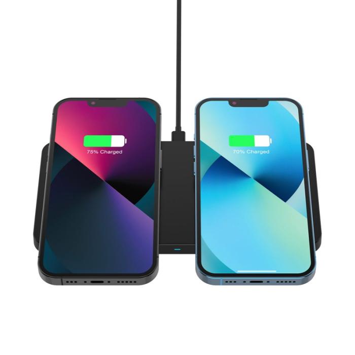 OEM - M15 30W 2 i 1 Magnetisk Trådlös Laddare för Telefon och Hörlurar - Svart