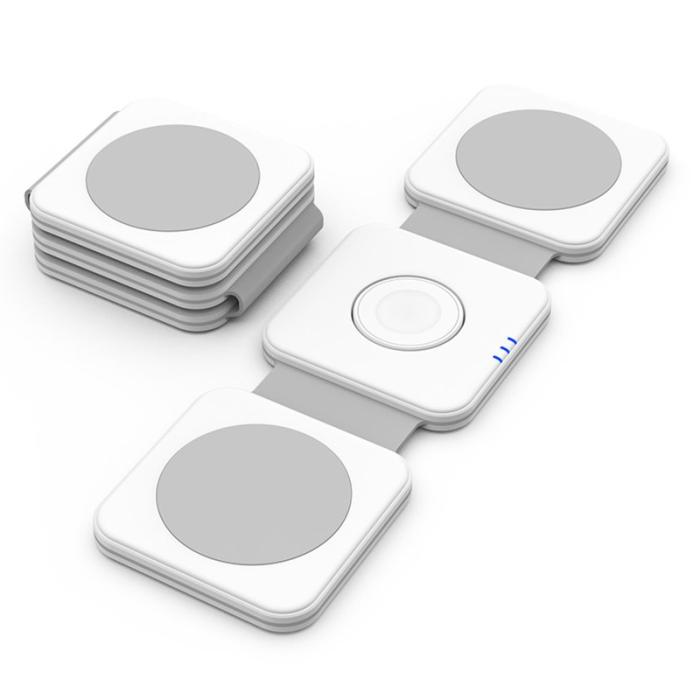 OEM - M16 3-i-1 15W magnetisk trådlös laddare för iPhone, AirPods, iWatch - Vit/Grey