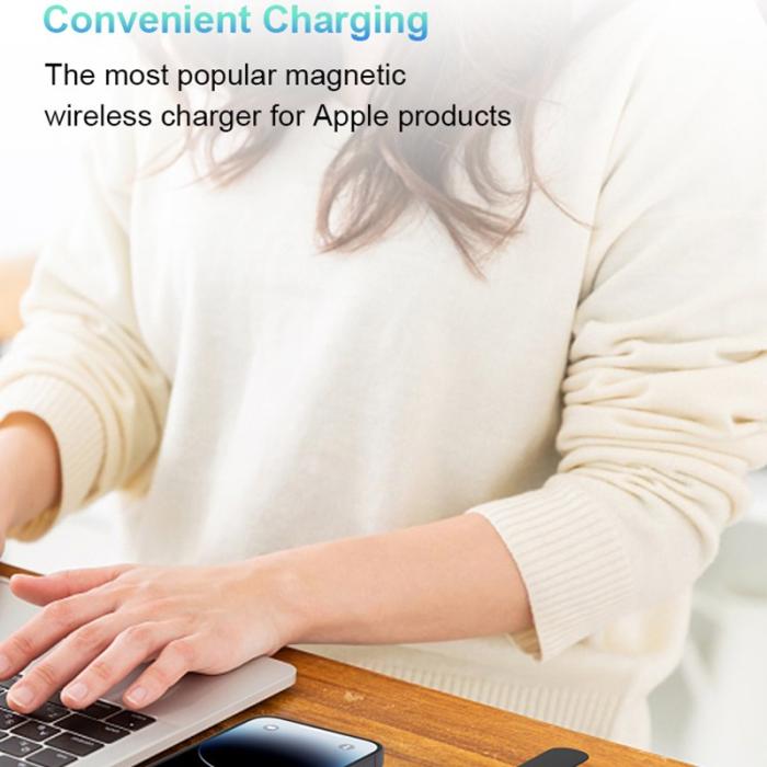 OEM - M16 3-i-1 15W magnetisk trådlös laddare för iPhone, AirPods, iWatch - Vit/Grey