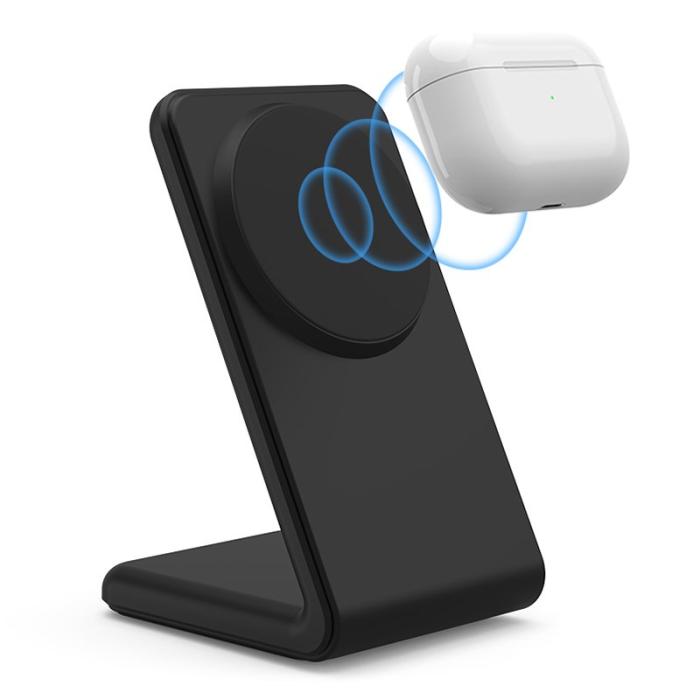 OEM - M2 15W Trådlös laddningsställ för iPhone 12/13/14/15 - Svart