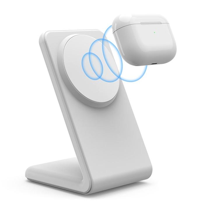 OEM - M2 15W Trådlös laddningsställ för iPhone 12/13/14/15 - Vit