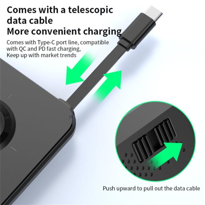 OEM - M2 Fällbar 3-i-1 Telefonställning Magnetisk Trådlös Laddare 15W - Vit